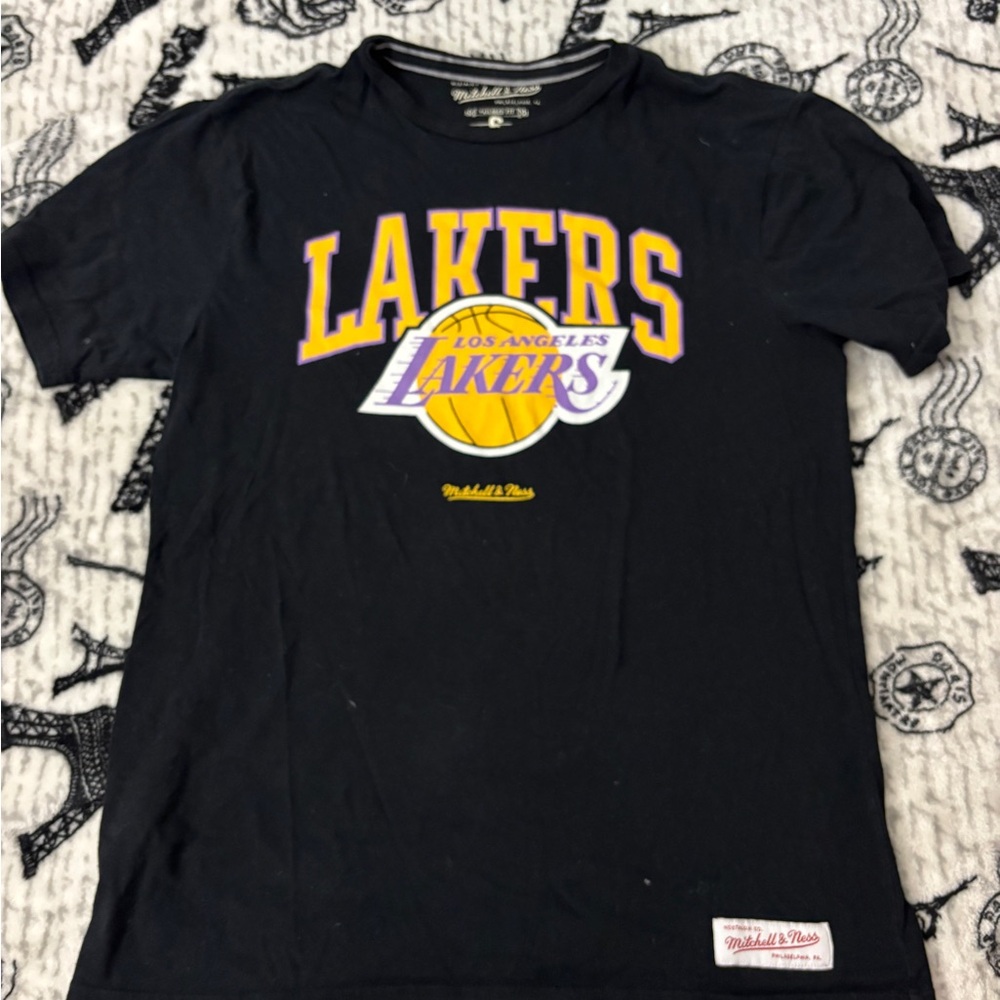 Los Angeles Lakers Mitchell & Ness Hardwood Classic T-Shirt Size S Black